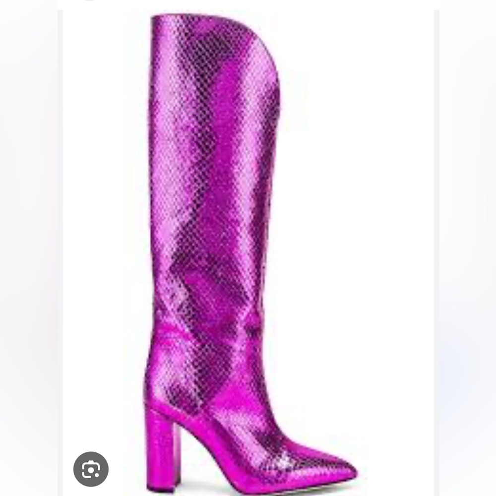 Paris Texas pink metallic fuschia snake cowgirl Atlanta boots block heel 38.5
